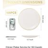 imageNervure 100PCS Pink and Gold Plastic Plates  1025 inch Pink Disposable Plates with Gold Rim  Party Plate  Dinner Plate Ideal for Wedding ampamp PartyIvory and Gold