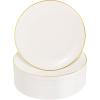 imageNervure 100PCS Pink and Gold Plastic Plates  1025 inch Pink Disposable Plates with Gold Rim  Party Plate  Dinner Plate Ideal for Wedding ampamp PartyIvory and Gold