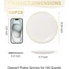 imageNervure 100PCS Pink and Gold Plastic Plates  1025 inch Pink Disposable Plates with Gold Rim  Party Plate  Dinner Plate Ideal for Wedding ampamp PartyIvory and Gold