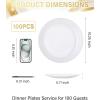 imageNervure 100PCS Pink and Gold Plastic Plates  1025 inch Pink Disposable Plates with Gold Rim  Party Plate  Dinner Plate Ideal for Wedding ampamp PartyWhite