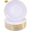 imageNervure 100PCS Pink and Gold Plastic Plates  1025 inch Pink Disposable Plates with Gold Rim  Party Plate  Dinner Plate Ideal for Wedding ampamp PartyWhite and Gold