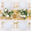 imageNervure 100PCS Pink and Gold Plastic Plates  1025 inch Pink Disposable Plates with Gold Rim  Party Plate  Dinner Plate Ideal for Wedding ampamp PartyWhite