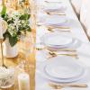 imageNervure 100PCS Pink and Gold Plastic Plates  1025 inch Pink Disposable Plates with Gold Rim  Party Plate  Dinner Plate Ideal for Wedding ampamp PartyWhite