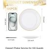imageNervure 100PCS Pink and Gold Plastic Plates  1025 inch Pink Disposable Plates with Gold Rim  Party Plate  Dinner Plate Ideal for Wedding ampamp PartyWhite and Gold