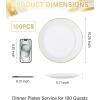 imageNervure 100PCS Pink and Gold Plastic Plates  1025 inch Pink Disposable Plates with Gold Rim  Party Plate  Dinner Plate Ideal for Wedding ampamp PartyWhite and Gold