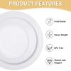 imageNervure 100PCS Pink and Gold Plastic Plates  1025 inch Pink Disposable Plates with Gold Rim  Party Plate  Dinner Plate Ideal for Wedding ampamp PartyWhite