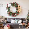imageNervure 24 Inch Christmas Wreath Decorations  Christmas Door Wreath with Magnolia Flowers Pine Cone Christmas Ball Ornaments Apple and Berries for Front Door Home Wall Window Indoor Outdoor DecorGreen red