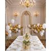 imageNervure 350PCS Ivory Plastic Plates  Ivory Gold Plastic Dinnerware Sets for 50 Guests  100 Gold Disposable Plates 50 Pre Rolled Silverware Sets 50 Cups Perfect for Wedding ampamp PartyGold