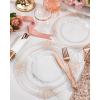 imageNervure 350PCS Ivory Plastic Plates  Ivory Gold Plastic Dinnerware Sets for 50 Guests  100 Gold Disposable Plates 50 Pre Rolled Silverware Sets 50 Cups Perfect for Wedding ampamp PartyRose Gold