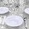 imageNervure 50 Pack Plastic Bowls with Silver Rim  12oz Disposable Soup Bowls  Heavy Duty Dessert ampamp Salad Bowl ampamp Ice Cream Bowl for Weddings Parties Dinners Catering and Everyday UseSilver