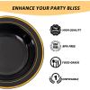 imageNervure 50 Pack Plastic Bowls with Silver Rim  12oz Disposable Soup Bowls  Heavy Duty Dessert ampamp Salad Bowl ampamp Ice Cream Bowl for Weddings Parties Dinners Catering and Everyday UseBlack