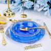 imageNervure 50 Pack Plastic Bowls with Silver Rim  12oz Disposable Soup Bowls  Heavy Duty Dessert ampamp Salad Bowl ampamp Ice Cream Bowl for Weddings Parties Dinners Catering and Everyday UseBlue