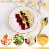 imageNervure 50 Pack Plastic Bowls with Silver Rim  12oz Disposable Soup Bowls  Heavy Duty Dessert ampamp Salad Bowl ampamp Ice Cream Bowl for Weddings Parties Dinners Catering and Everyday UseWhite