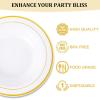 imageNervure 50 Pack Plastic Bowls with Silver Rim  12oz Disposable Soup Bowls  Heavy Duty Dessert ampamp Salad Bowl ampamp Ice Cream Bowl for Weddings Parties Dinners Catering and Everyday UseWhite
