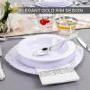 imageNervure 50 Pack Plastic Bowls with Silver Rim  12oz Disposable Soup Bowls  Heavy Duty Dessert ampamp Salad Bowl ampamp Ice Cream Bowl for Weddings Parties Dinners Catering and Everyday UseSilver
