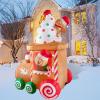 imageNervure 75Ft Christmas Train Inflatable With Gingerbread Man  Blow Up Decoration With Builtin LED Lights for Outdoor Lawn Garden Yard DecorGingerbread Man