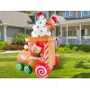 imageNervure 75Ft Christmas Train Inflatable With Gingerbread Man  Blow Up Decoration With Builtin LED Lights for Outdoor Lawn Garden Yard DecorGingerbread Man