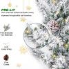 imageNervure 9FT Real Touch Christmas Artificial Norfolk Pine Flocked Garland with 50 Warm White LED Lights PreLit Cedar Battery Powered for Home Fireplace Indoor Holiday Xmas Decor