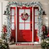 imageNervure 9FT Real Touch Christmas Artificial Norfolk Pine Flocked Garland with 50 Warm White LED Lights PreLit Cedar Battery Powered for Home Fireplace Indoor Holiday Xmas Decor