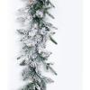 imageNervure 9FT Real Touch Christmas Artificial Norfolk Pine Flocked Garland with 50 Warm White LED Lights PreLit Cedar Battery Powered for Home Fireplace Indoor Holiday Xmas Decor