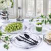 imageNervure 100PCS Clear and Black Plastic Plates  Clear Disposable Plates Set 50PCS 1025quot Dinner Plate ampamp 50PCS 75quot Dessert Plates Perfect for Wedding ampamp Party ampamp New YearClear Black