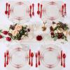 imageNervure 100PCS Clear and Black Plastic Plates  Clear Disposable Plates Set 50PCS 1025quot Dinner Plate ampamp 50PCS 75quot Dessert Plates Perfect for Wedding ampamp Party ampamp New YearClear Red