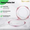 imageNervure 100PCS Clear and Black Plastic Plates  Clear Disposable Plates Set 50PCS 1025quot Dinner Plate ampamp 50PCS 75quot Dessert Plates Perfect for Wedding ampamp Party ampamp New YearClear Red