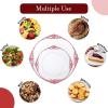 imageNervure 100PCS Clear and Black Plastic Plates  Clear Disposable Plates Set 50PCS 1025quot Dinner Plate ampamp 50PCS 75quot Dessert Plates Perfect for Wedding ampamp Party ampamp New YearClear Red