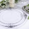 imageNervure 100PCS Clear and Black Plastic Plates  Clear Disposable Plates Set 50PCS 1025quot Dinner Plate ampamp 50PCS 75quot Dessert Plates Perfect for Wedding ampamp Party ampamp New YearClear Black