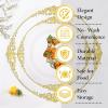 imageNervure 100PCS Clear and Gold Plastic Plates  1025Inch Gold Disposable Plates  Heavyweight Dinner Plate for Wedding ampamp Party ampamp ThanksgivingClear