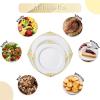 imageNervure 100PCS Clear and Gold Plastic Plates  1025Inch Gold Disposable Plates  Heavyweight Dinner Plate for Wedding ampamp Party ampamp ThanksgivingGold