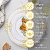 imageNervure 100PCS Clear and Gold Plastic Plates  1025Inch Gold Disposable Plates  Heavyweight Dinner Plate for Wedding ampamp Party ampamp ThanksgivingGold