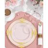 imageNervure 100PCS Clear and Gold Plastic Plates  1025Inch Gold Disposable Plates  Heavyweight Dinner Plate for Wedding ampamp Party ampamp ThanksgivingPink