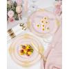 imageNervure 100PCS Clear and Gold Plastic Plates  1025Inch Gold Disposable Plates  Heavyweight Dinner Plate for Wedding ampamp Party ampamp ThanksgivingPink