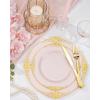 imageNervure 100PCS Clear and Gold Plastic Plates  1025Inch Gold Disposable Plates  Heavyweight Dinner Plate for Wedding ampamp Party ampamp ThanksgivingPink
