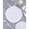 imageNervure 100PCS Clear and Gold Plastic Plates  1025Inch Gold Disposable Plates  Heavyweight Dinner Plate for Wedding ampamp Party ampamp ThanksgivingSilver