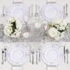 imageNervure 100PCS Clear and Gold Plastic Plates  1025Inch Gold Disposable Plates  Heavyweight Dinner Plate for Wedding ampamp Party ampamp ThanksgivingSilver