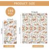 imageNervure 100PCS Fall Harvest Paper Napkins  3 Ply Pumpkin Designs with Flower Patterns  Heavy Duty Napkins for Dinner Party Kitchen Bathroom Decoration