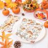 imageNervure 100PCS Fall Harvest Paper Napkins  3 Ply Pumpkin Designs with Flower Patterns  Heavy Duty Napkins for Dinner Party Kitchen Bathroom Decoration