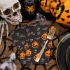 imageNervure 100PCS Halloween Paper Napkins  Disposable Halloween Pumpkin Napkins with Skeleton and Bat  3 Ply Halloween Hand Towels for Dinner Party Bathroom Decoration