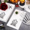 imageNervure 100PCS Halloween Paper Napkins  White Disposable Napkins with Black Pumpkin  Paper Hand Towels Decorative Dessert Dinner Hand Napkin for Halloween Party Home Kitchen BathroomWhite