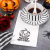 imageNervure 100PCS Halloween Paper Napkins  White Disposable Napkins with Black Pumpkin  Paper Hand Towels Decorative Dessert Dinner Hand Napkin for Halloween Party Home Kitchen BathroomWhite