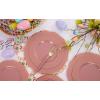 imageNervure 100PCS Mauve Pink Plastic Plates With Gold Rim  Mauve and Gold Disposable Plates with Mauve Handle For Wedding ampamp Party Serve for 20 GuestsMauve
