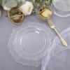 imageNervure 102PCS Disposable Plates  Heavy Duty Clear Dinner 1025quot 51pc ampamp Dessert 75quot 51pc for Weddings ampamp Parties