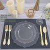 imageNervure 102PCS Disposable Plates  Heavy Duty Clear Dinner 1025quot 51pc ampamp Dessert 75quot 51pc for Weddings ampamp Parties