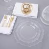 imageNervure 102PCS Disposable Plates  Heavy Duty Clear Dinner 1025quot 51pc ampamp Dessert 75quot 51pc for Weddings ampamp Parties