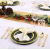 imageNervure 102PCS Green Plastic Plates  Disposable Emerald Green Party Plate Include 51PCS 1025inch Dinner Plates ampamp 51PCS 75inch Dessert Plate for Wedding ampamp PartyGreen