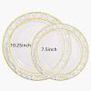 imageNervure 102PCS Green Plastic Plates  Disposable Emerald Green Party Plate Include 51PCS 1025inch Dinner Plates ampamp 51PCS 75inch Dessert Plate for Wedding ampamp PartyClear