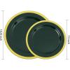 imageNervure 102PCS Green Plastic Plates  Disposable Emerald Green Party Plate Include 51PCS 1025inch Dinner Plates ampamp 51PCS 75inch Dessert Plate for Wedding ampamp PartyGreen