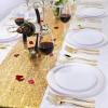 imageNervure 125PCS Christmas Plastic Plates  Disposable White and Gold Rim Plates Include 25 Dinner Plate 25 Salad Plate 25 Forks 25 Knives 25 Spoons for Christmas ampamp Parties ampamp Fathers DayWhite